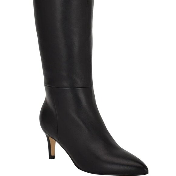 Calvin Klein Womens Garray Padded Insole Black Leather Boots 9M-MSRP $219 - Picture 1 of 5
